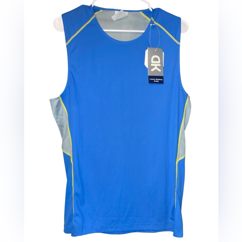 NWT DK Little Donkey Andy Performance Mesh Running Men’s Blue Sleeveless Top